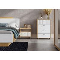 Комод SV-мебель (МС Милан К) дуб золотой/белый матовый (4 ящика) купить в Минске