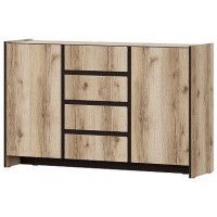 Комод SV-мебель (МС Прага К) серия 3 дуб делано/дуб венге (4 ящика, 2 створки)