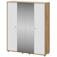 Шкаф четырехстворчатый SV-МЕБЕЛЬ (МС Милан К) дуб золотой/белый/белый матовый