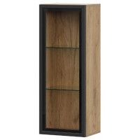 Шкаф навесной SV-МЕБЕЛЬ (МС Милан К) дуб золотой/черный со стеклом