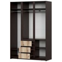 Шкаф трехстворчатый SV-МЕБЕЛЬ МС Прага К серия 3 дуб делано/дуб венге купить в Минске