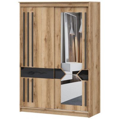 Шкаф-купе SV-МЕБЕЛЬ К №25 (1,5 м) Блэк Делано/Лакобель/Черный матовый купить в Минске