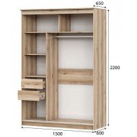 Шкаф-купе SV-МЕБЕЛЬ К №25 (1,5 м) Блэк Делано/Лакобель/Черный матовый купить в Минске Шкаф-купе SV-МЕБЕЛЬ К №25 (1,5 м) Блэк Делано/Лакобель/Черный матовый купить в Минске