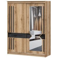 Шкаф-купе SV-МЕБЕЛЬ К №25 (1,7 м) Блэк Делано/Лакобель/Черный матовый