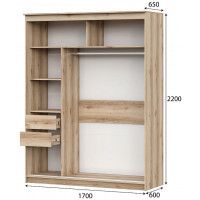 Шкаф-купе SV-МЕБЕЛЬ К №25 (1,7 м) Блэк Делано/Лакобель/Черный матовый купить в Минске Шкаф-купе SV-МЕБЕЛЬ К №25 (1,7 м) Блэк Делано/Лакобель/Черный матовый купить в Минске