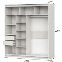 Шкаф-купе SV-МЕБЕЛЬ К №25 (2,0 м) Грей Сосна Санторини Светлый/Графит/Железная руда купить в Минске