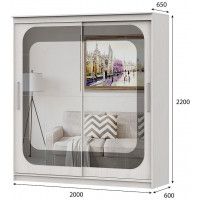 Шкаф-купе SV-МЕБЕЛЬ К №19 (2,0 м) Инфинити серия 3 ясень анкор светлый купить в Минске