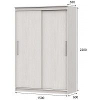 Шкаф-купе SV-МЕБЕЛЬ К №19 (1,5 м) серия 3 ясень анкор светлый купить в Минске