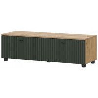 Тумба под телевизор SV-МЕБЕЛЬ (МС Милан К) дуб золотой /олива софт (со створками)