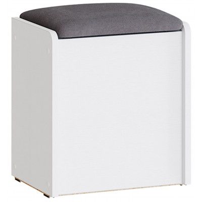 Пуф БОСТОН белый ясень/велюр серый