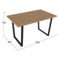 Стол обеденный ДАЛЛАС Тип 1 1300*800 дуб крафт золотой/черный купить в Минске Стол обеденный ДАЛЛАС Тип 1 1300*800 дуб крафт золотой/черный купить в Минске