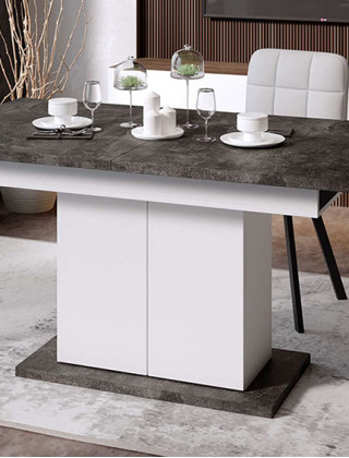 Стол раздвижной ДЕТРОЙТ Тип 1 1504(2014)*850 ателье темный/белый купить в Минске