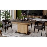 Стол раздвижной ДЕТРОЙТ Тип 1 1504(2014)*850 ателье темный/дуб крафт золотой купить в Минске