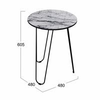 Стол журнальный ДП 1-03-09 d480*605 стекло мрамор белый/черный купить в Минске