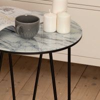 Стол журнальный ДП 1-03-09 d480*605 стекло мрамор белый/черный купить в Минске