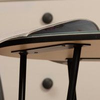 Стол журнальный ДП 1-03-09 d480*605 стекло мрамор белый/черный купить в Минске