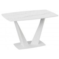 Стол раздвижной ФАБИО Тип 1 1300(1700)*800 стекло матовое белый мрамор/белый матовый Стол раздвижной ФАБИО Тип 1 1300(1700)*800 стекло матовое белый мрамор/белый матовый