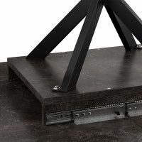 Стол раздвижной ТриЯ ЛИССАБОН Тип 1 1000(1315)х1001х750 черные опоры/ателье темный купить в Минске