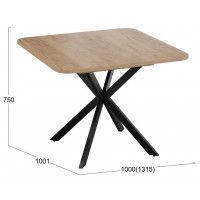 Стол раздвижной ТриЯ ЛИССАБОН Тип 1 1000(1315)х1001х750 черные опоры/дуб крафт золотой купить в Минске Стол раздвижной ТриЯ ЛИССАБОН Тип 1 1000(1315)х1001х750 черные опоры/дуб крафт золотой купить в Минске