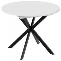 Стол раздвижной ТриЯ МЭДИСОН Тип 1 1000(1315)х1000х750 черные опоры/белый