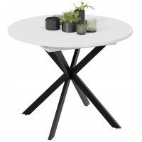 Стол раздвижной ТриЯ МЭДИСОН Тип 1 1000(1315)х1000х750 черные опоры/белый купить в Минске