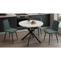 Стол раздвижной ТриЯ МЭДИСОН Тип 1 1000(1315)х1000х750 черные опоры/белый купить в Минске