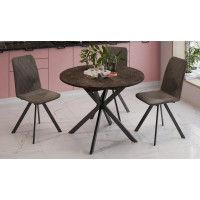 Стол раздвижной ТриЯ МЭДИСОН Тип 1 1000(1315)х1000х750 черные опоры/ателье темный купить в Минске