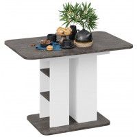 Стол обеденный МЮНХЕН Тип 2 1100(1490)*700 ателье темный/белый ясень купить в Минске Стол обеденный МЮНХЕН Тип 2 1100(1490)*700 ателье темный/белый ясень купить в Минске