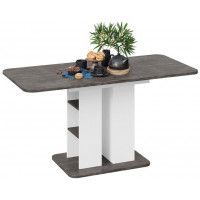 Стол обеденный МЮНХЕН Тип 2 1100(1490)*700 ателье темный/белый ясень купить в Минске Стол обеденный МЮНХЕН Тип 2 1100(1490)*700 ателье темный/белый ясень купить в Минске