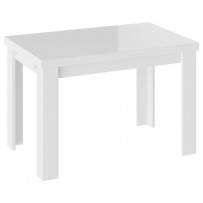 Стол обеденный НОРМАН Тип 1 1100(2100)*690 стекло белый глянец/белый