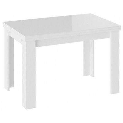 Стол обеденный НОРМАН Тип 1 1100(2100)*690 стекло белый глянец/белый купить в Минске