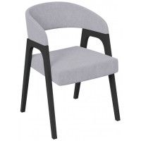 Кресло ТЕХАС светло-серый 210 велюр Jercy silver/черное дерево