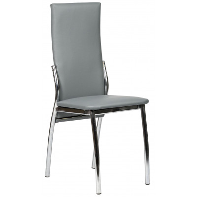 Стул ВВР Оскар экокожа серый/хром купить в Минске