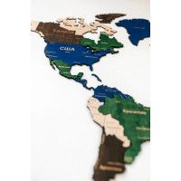 Интерьерная карта мира из дерева (Multicolor) 100*181 см купить в Минске