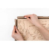 Интерьерная карта мира из дерева (Натуральный) 60*105 см купить в Минске