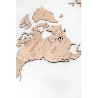 Интерьерная карта мира из дерева (Натуральный) 60*105 см купить в Минске