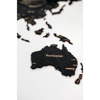 Интерьерная карта мира из дерева (Обсидиан) 72*130 см купить в Минске