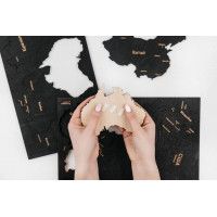 Интерьерная карта мира из дерева (Обсидиан) 72*130 см купить в Минске