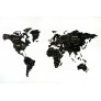 Интерьерная карта мира из дерева (Обсидиан) 72*130 см