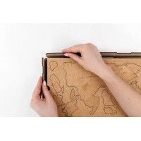 Интерьерная карта мира из дерева (Сканди) 60*105 см купить в Минске