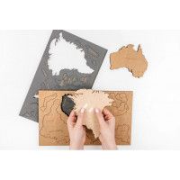 Интерьерная карта мира из дерева (Сканди) 60*105 см купить в Минске