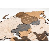 Интерьерная карта мира из дерева (Сканди) 60*105 см купить в Минске