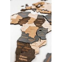 Интерьерная карта мира из дерева (Сканди) 60*105 см купить в Минске