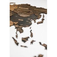 Интерьерная карта мира из дерева (Венге) 60*105 см купить в Минске