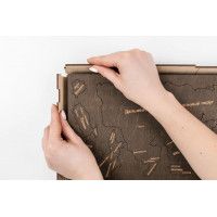 Интерьерная карта мира из дерева (Венге) 60*105 см купить в Минске