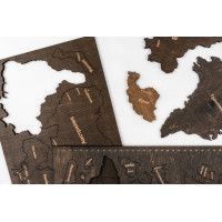 Интерьерная карта мира из дерева (Венге) 60*105 см купить в Минске