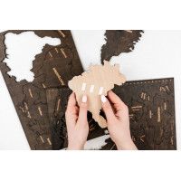 Интерьерная карта мира из дерева (Венге) 60*105 см купить в Минске