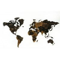 Интерьерная карта мира из дерева (Венге) 60*105 см купить в Минске
