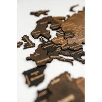 Интерьерная карта мира из дерева (Венге) 60*105 см купить в Минске